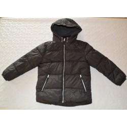 Uniszex fekete polár béléses téli kabát ( 140 cm )