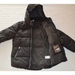 Uniszex fekete polár béléses téli kabát ( 140 cm )
